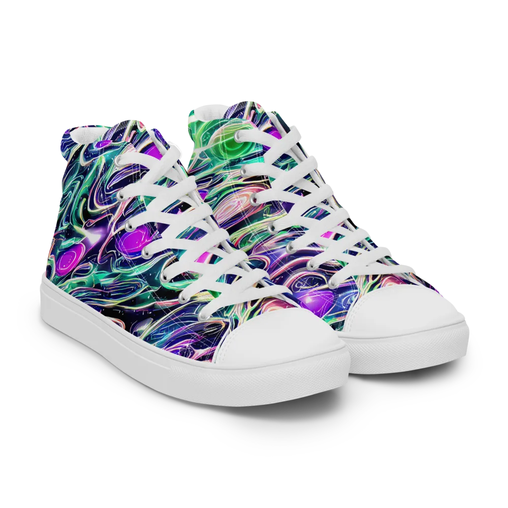 Infinite Afterglow on Men's High Top Canvas Shoes — Right Front