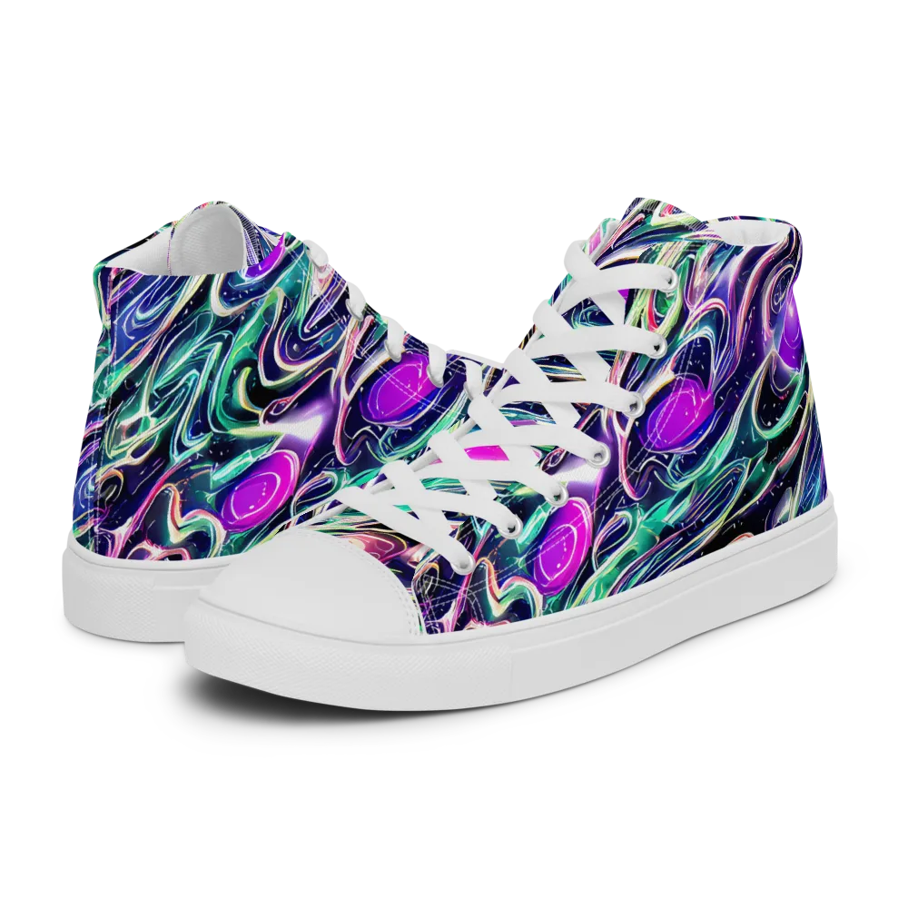 Infinite Afterglow on Men's High Top Canvas Shoes — Left