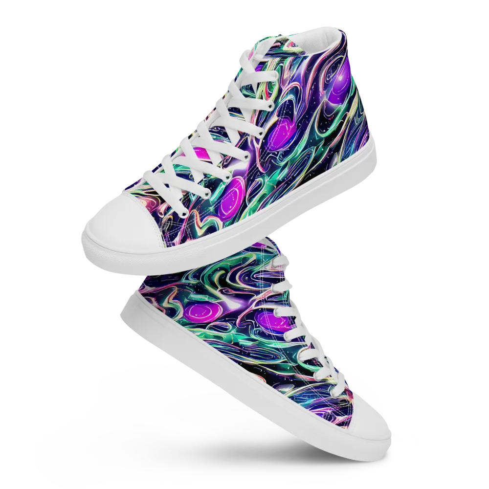 Infinite Afterglow on Men's High Top Canvas Shoes — Front