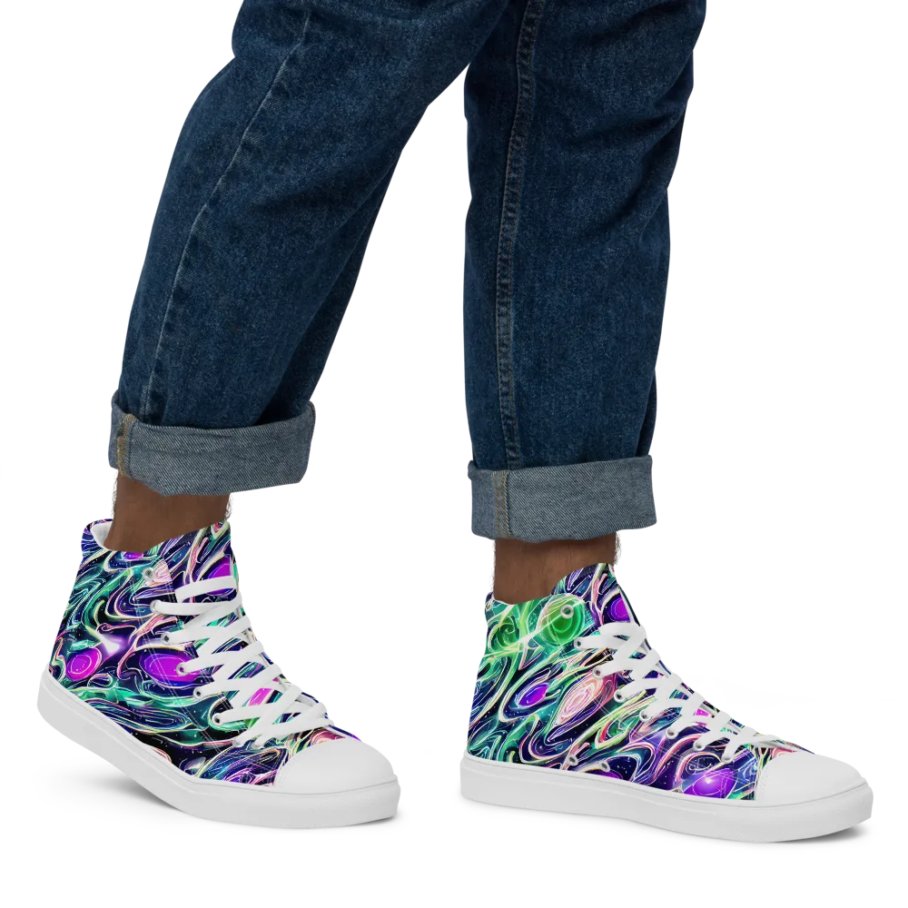 Infinite Afterglow on Men's High Top Canvas Shoes — Right