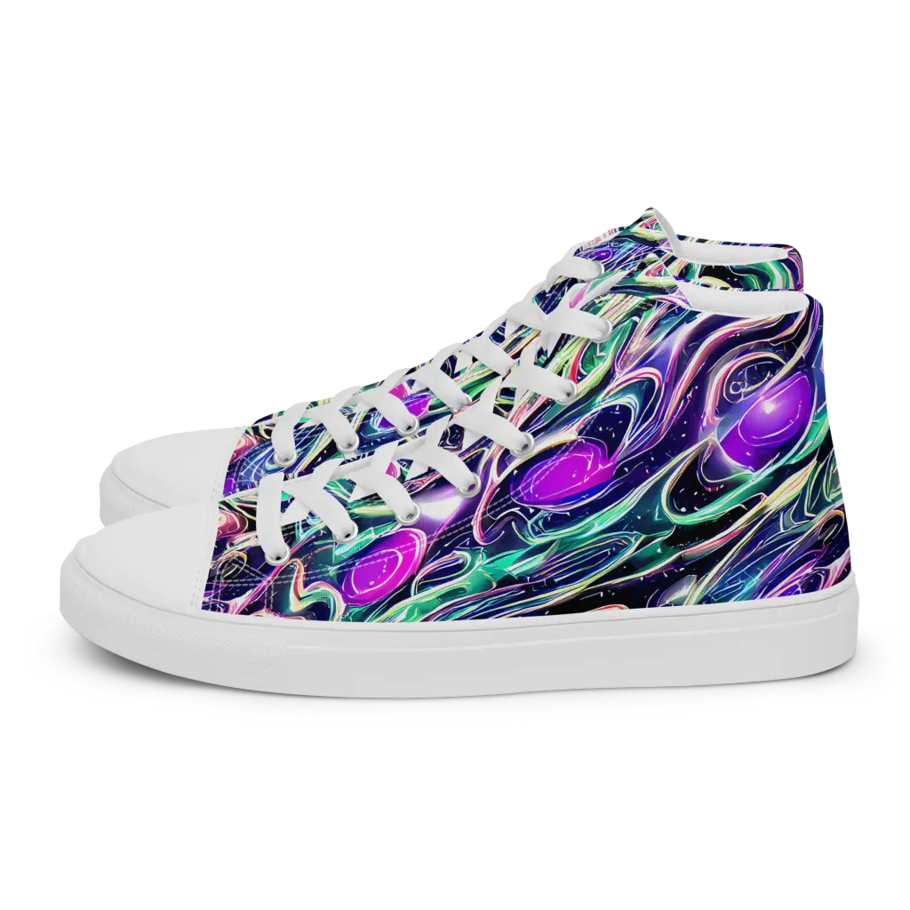 Infinite Afterglow on Women's High Top Canvas Shoes — Left