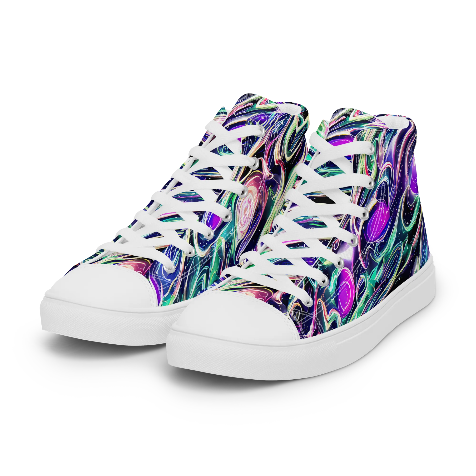 Infinite Afterglow on Women's High Top Canvas Shoes — Left Front