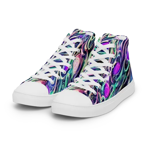 Infinite Afterglow on a Women's High Top Canvas Shoes