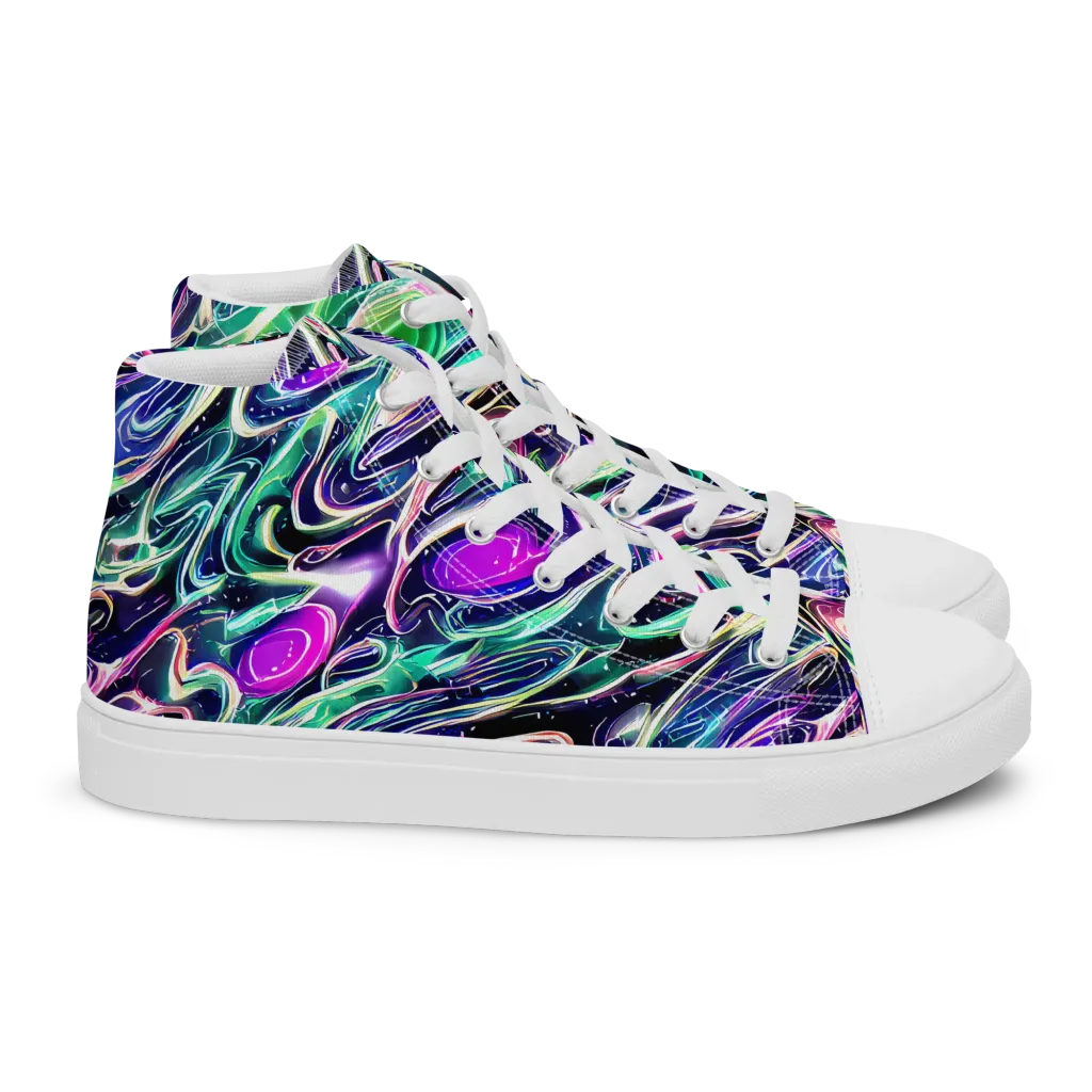 Infinite Afterglow on Women's High Top Canvas Shoes — Right
