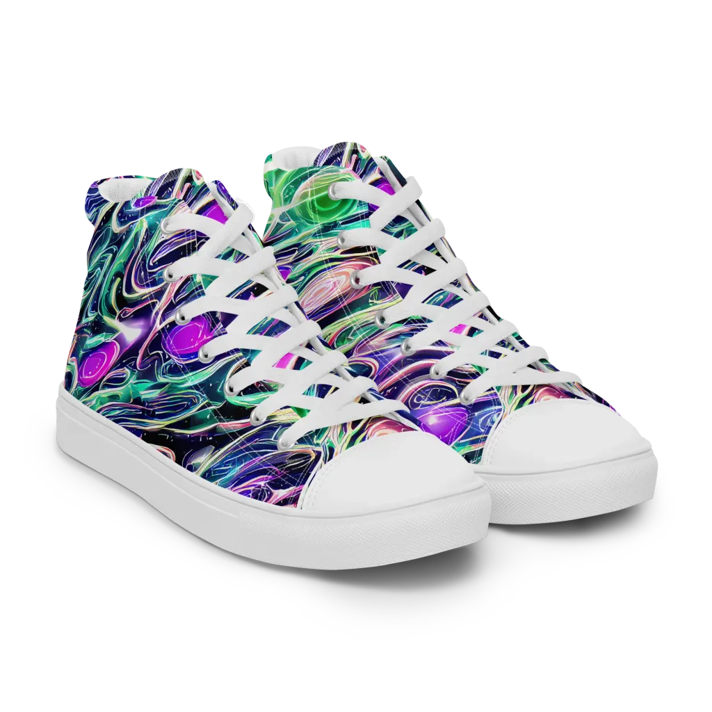 Infinite Afterglow on Women's High Top Canvas Shoes — Right Front