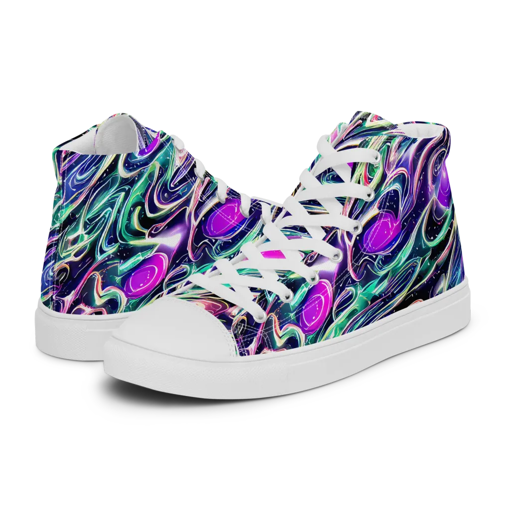 Infinite Afterglow on Women's High Top Canvas Shoes — Left