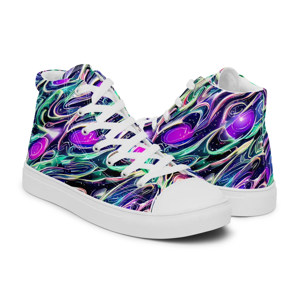 Infinite Afterglow on Women's High Top Canvas Shoes — Right