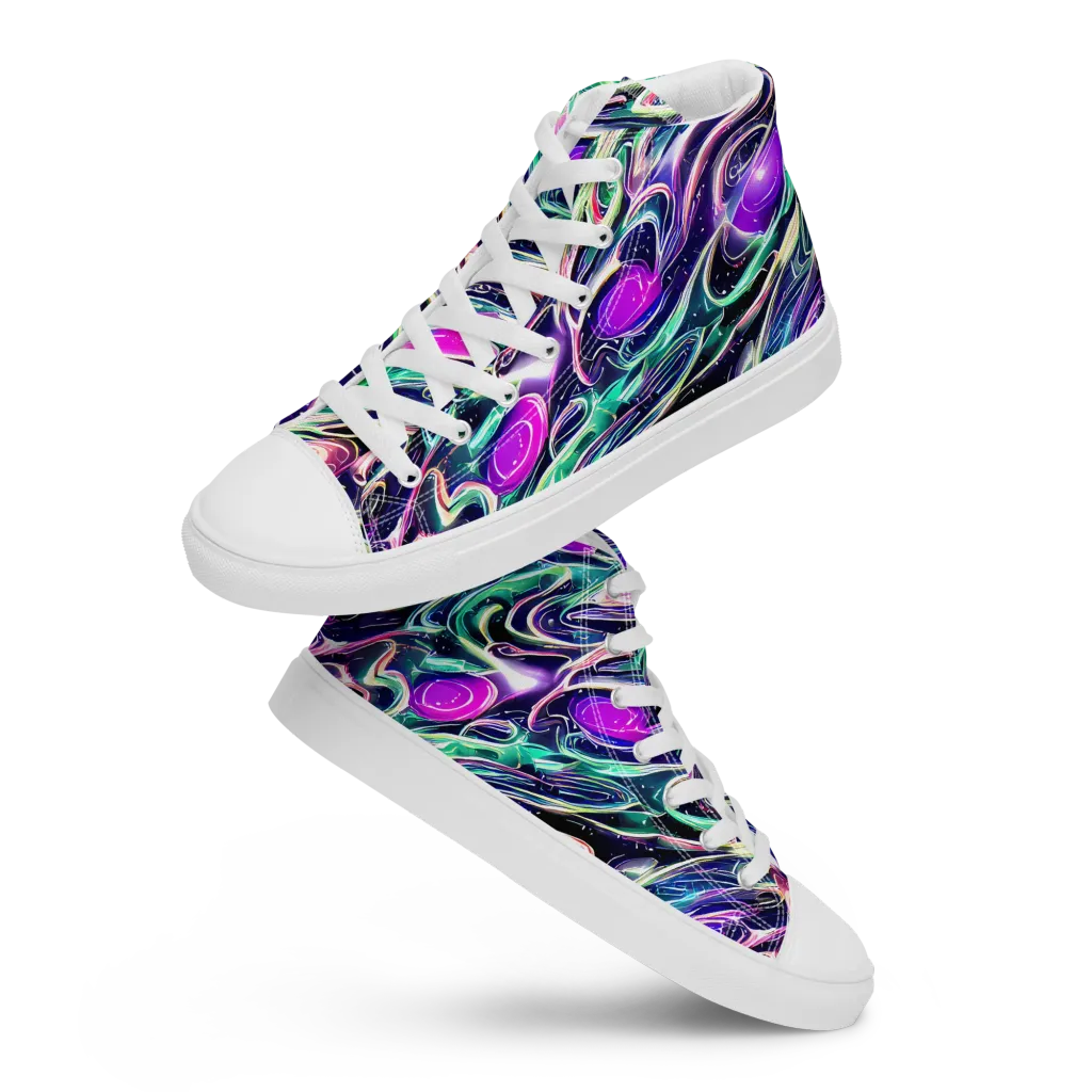 Infinite Afterglow on Women's High Top Canvas Shoes — Front