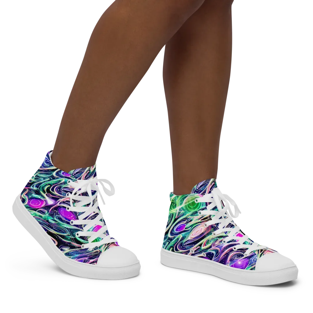 Infinite Afterglow on Women's High Top Canvas Shoes — Right
