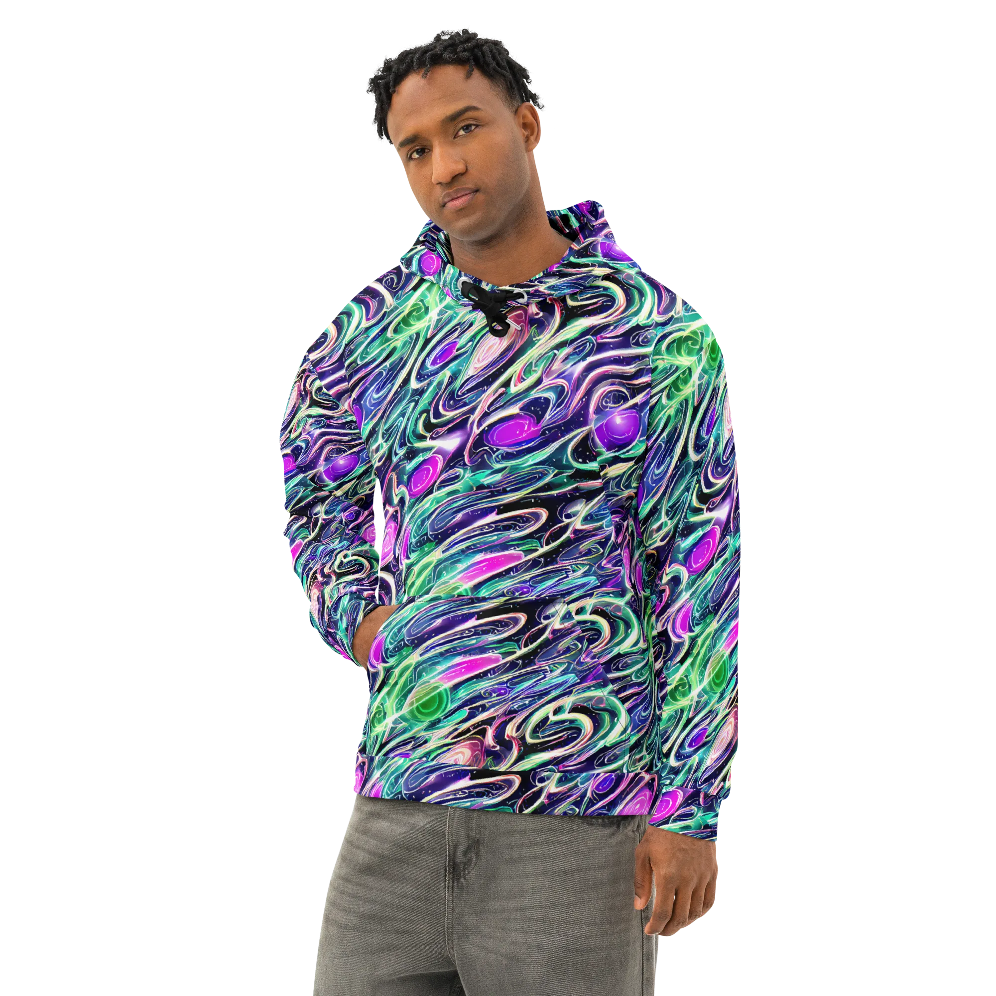 Infinite Afterglow on Cotton Hoodie — Left Front