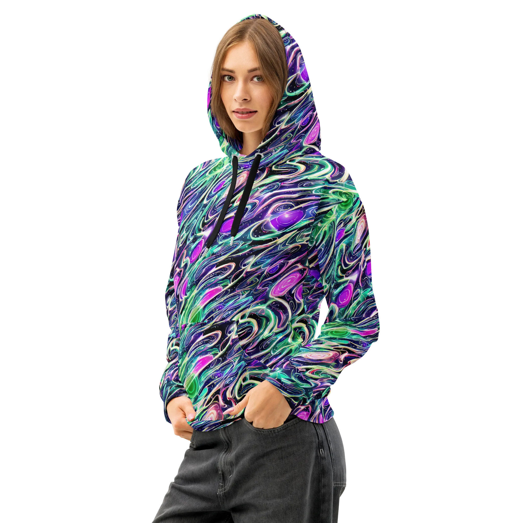 Infinite Afterglow on Cotton Hoodie — Left Front