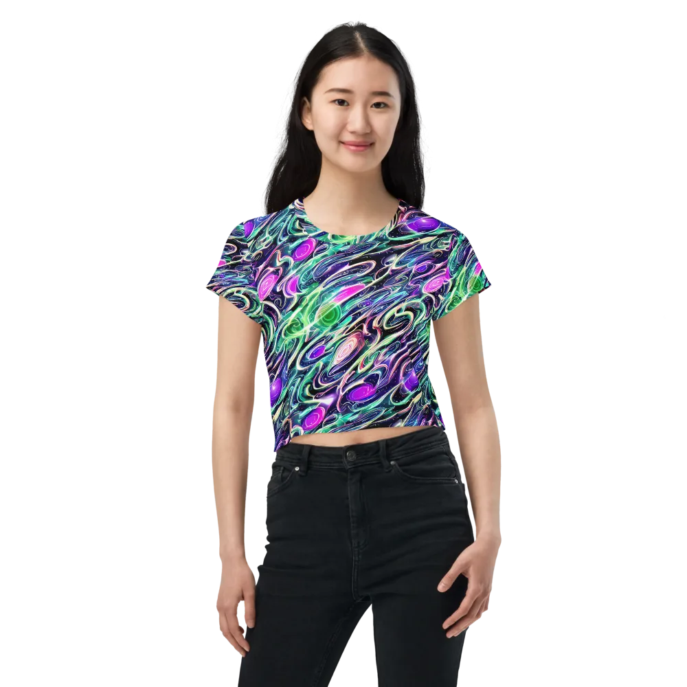 Infinite Afterglow on Crop Tee — Front