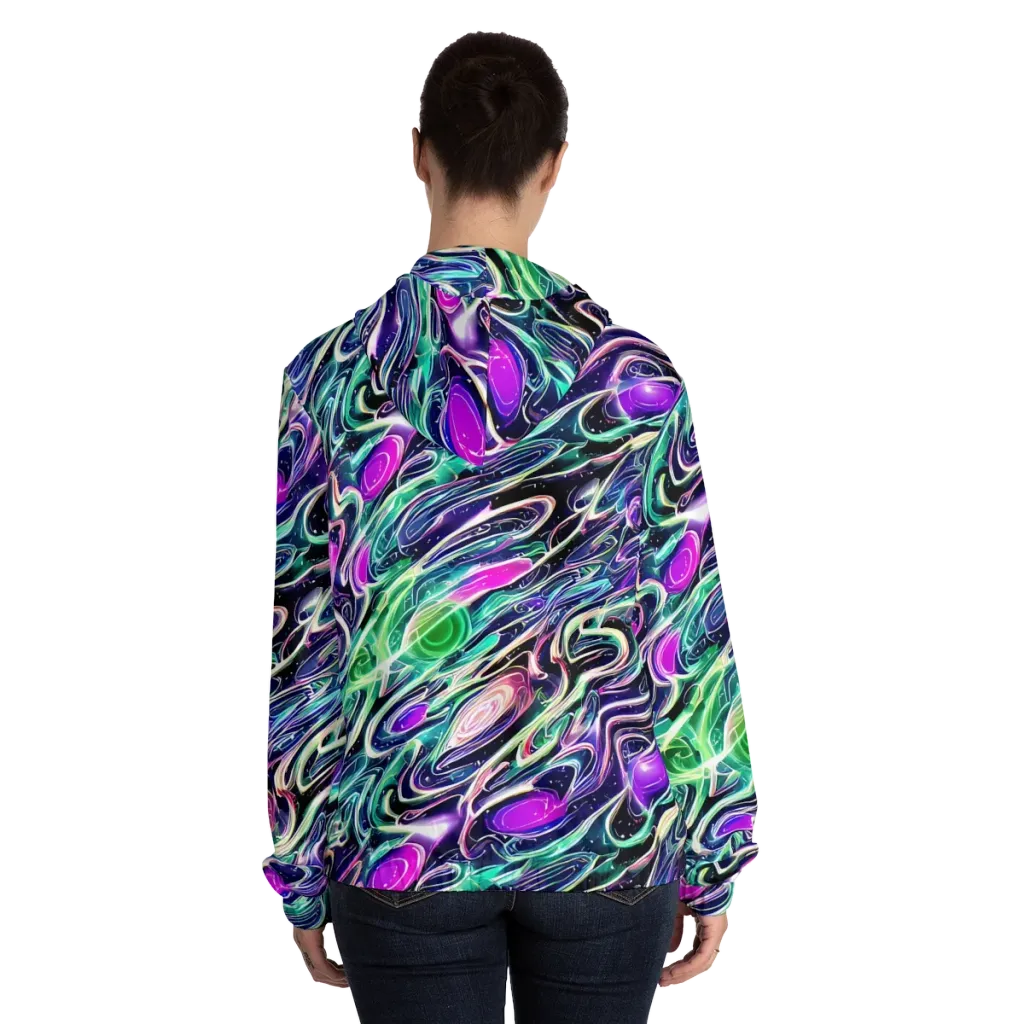 Infinite Afterglow on Women's Full-Zip Hoodie — Back On Person