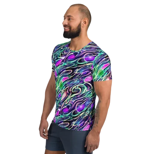 Infinite Afterglow on a Men's Athletic T-Shirt