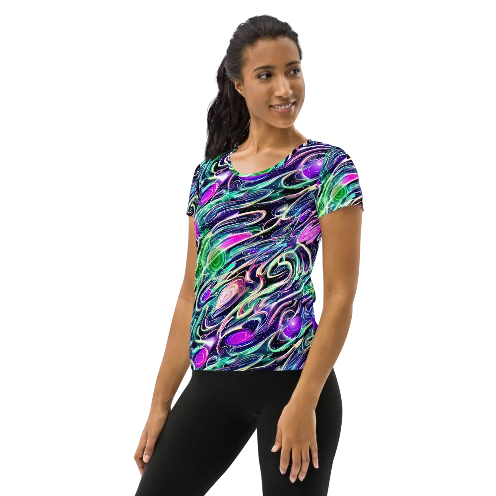 Infinite Afterglow on Women's Athletic T-Shirt — Left