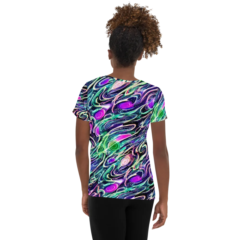 Infinite Afterglow on Women's Athletic T-Shirt — Back