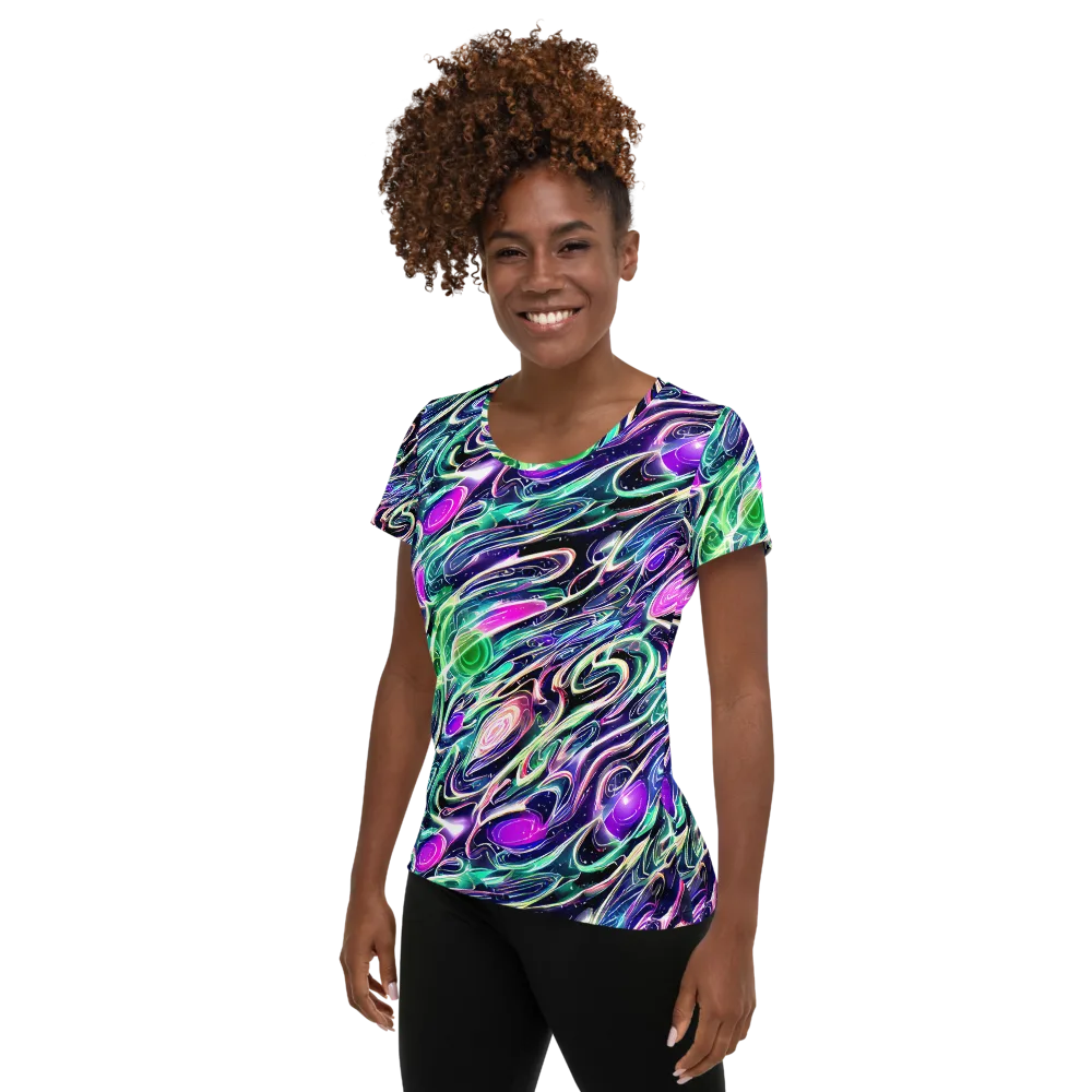 Infinite Afterglow on Women's Athletic T-Shirt — Left