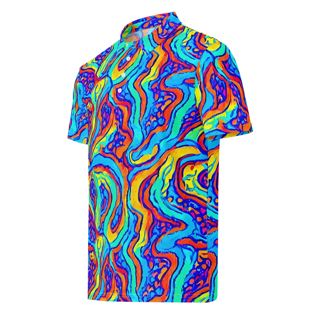 Tangerine Tempest on Men's Slim Fit Polo Shirt — Left Front