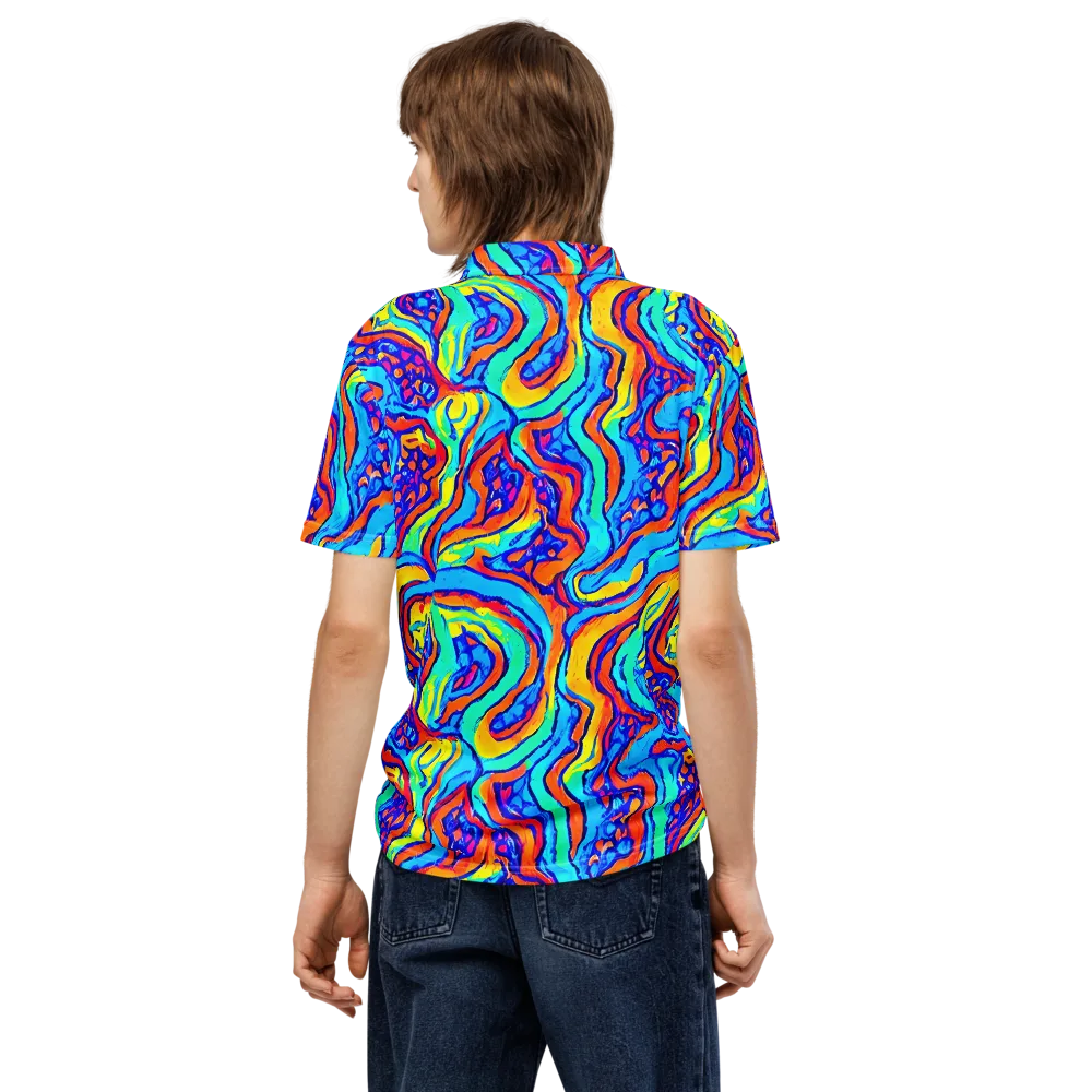 Tangerine Tempest on Men's Slim Fit Polo Shirt — Back