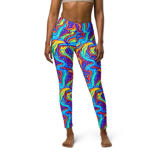 Tangerine Tempest on a Yoga Leggings
