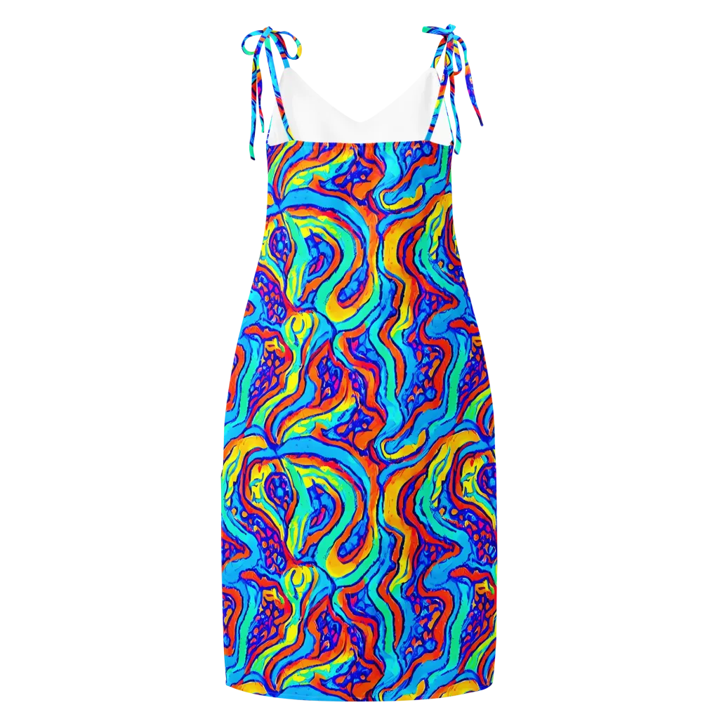 Tangerine Tempest on Slip Dress — Back