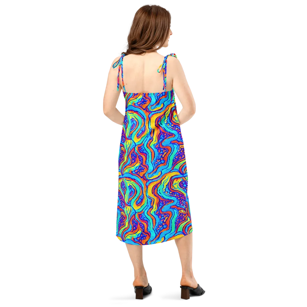 Tangerine Tempest on Slip Dress — Back