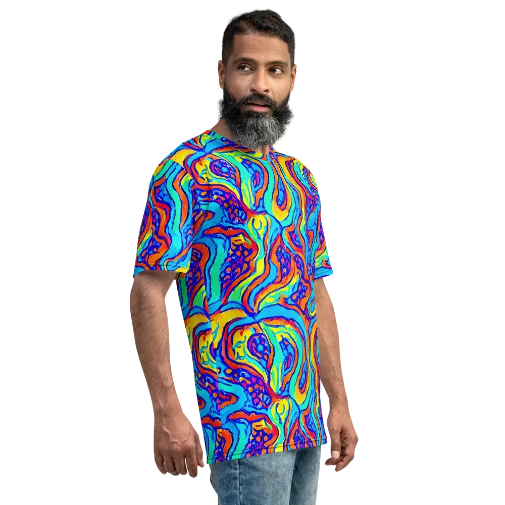 Tangerine Tempest on Men's Crew Neck T-Shirt — Right