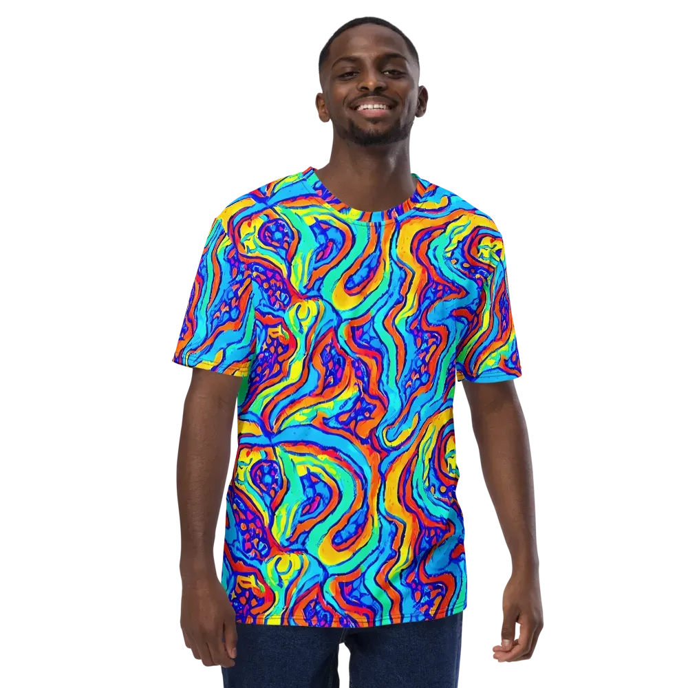 Tangerine Tempest on Men's Crew Neck T-Shirt — Front