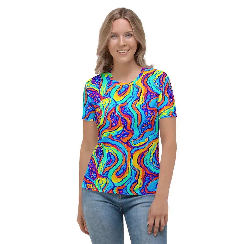 Tangerine Tempest on Women's Crew Neck T-Shirt — Front