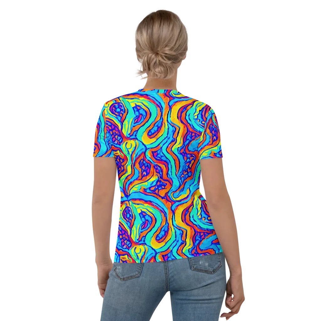 Tangerine Tempest on Women's Crew Neck T-Shirt — Back