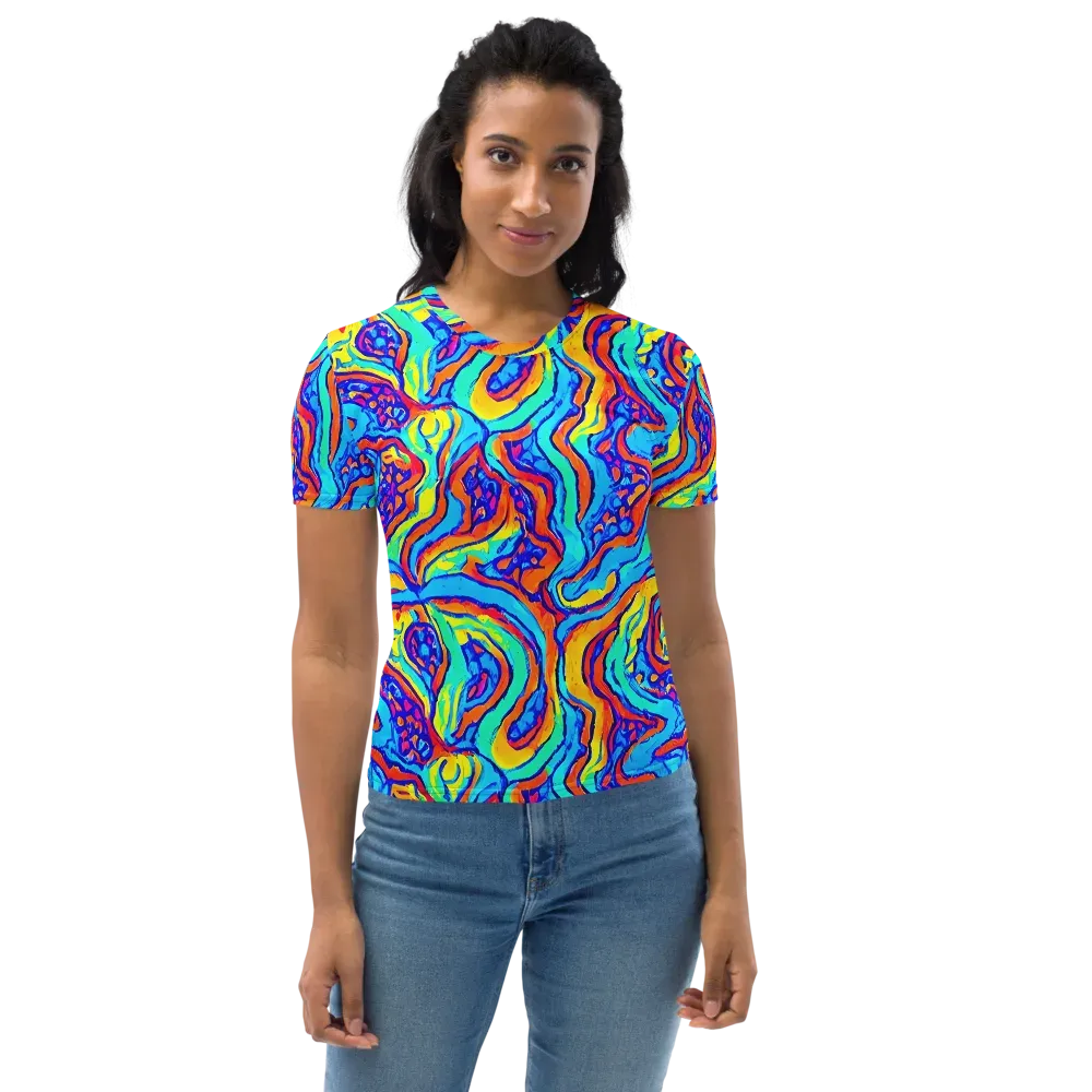 Tangerine Tempest on Women's Crew Neck T-Shirt — Front
