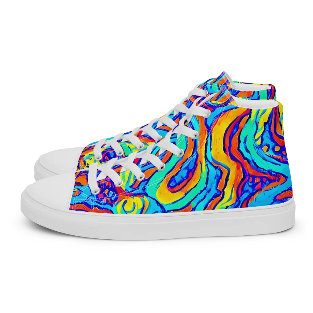 Tangerine Tempest on Women's High Top Canvas Shoes — Left