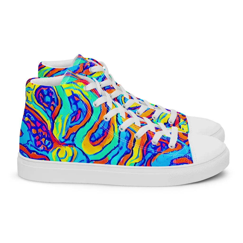 Tangerine Tempest on Women's High Top Canvas Shoes — Right