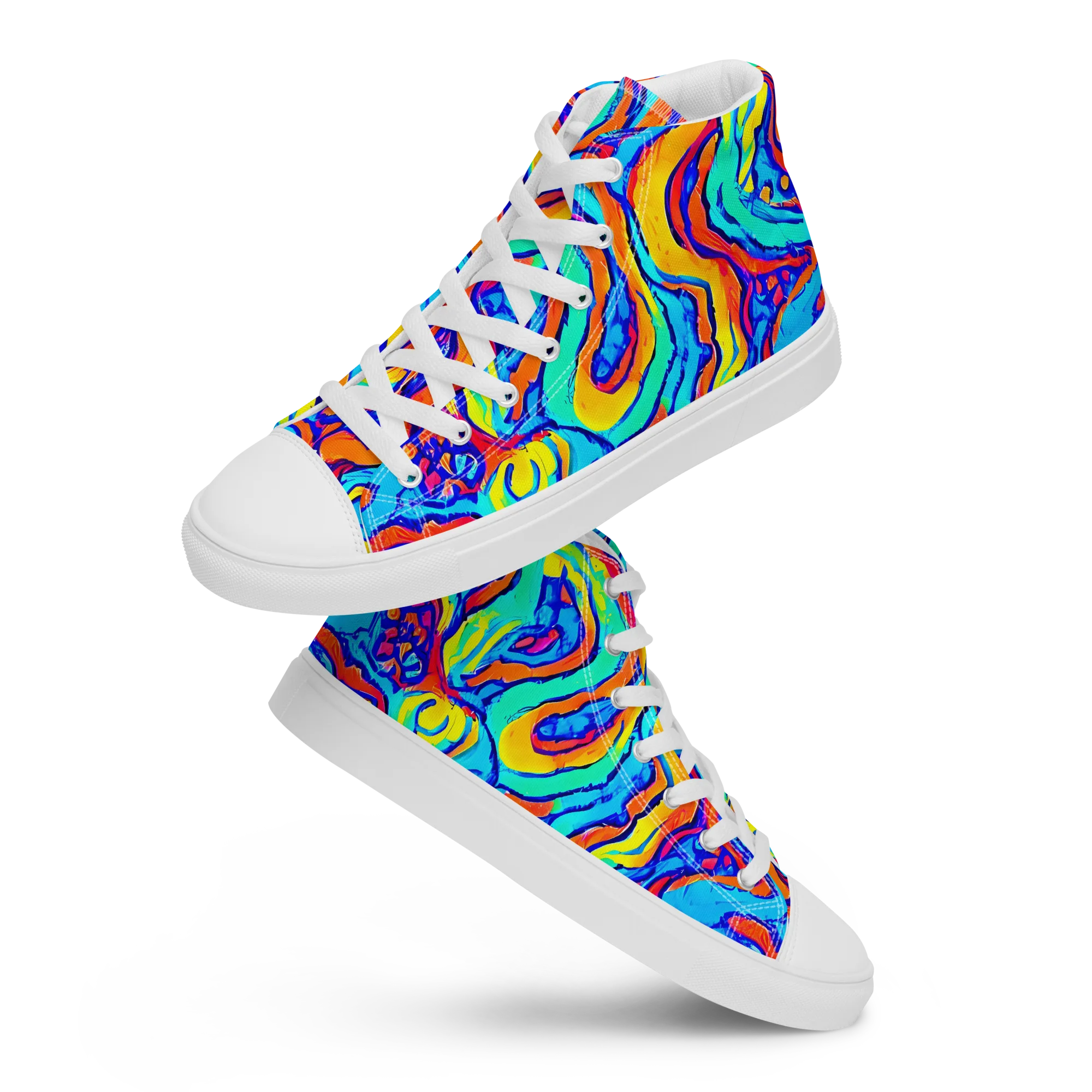 Tangerine Tempest on Women's High Top Canvas Shoes — Front