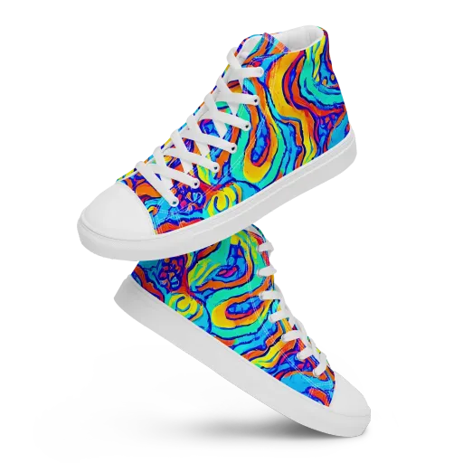 Tangerine Tempest on a Women's High Top Canvas Shoes