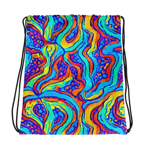 Tangerine Tempest on a Drawstring Bag