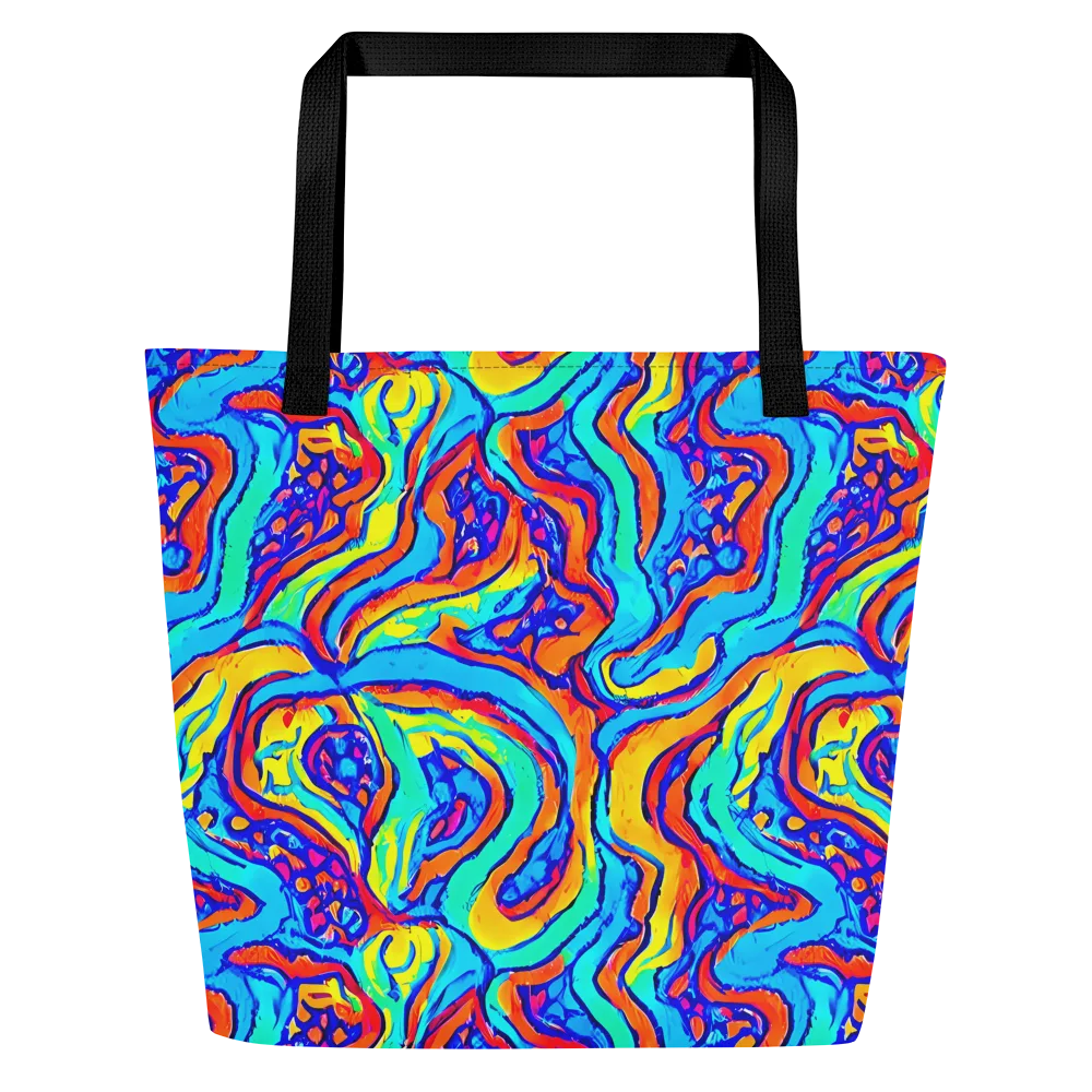Tangerine Tempest on Large Tote Bag W/ Pocket — Front