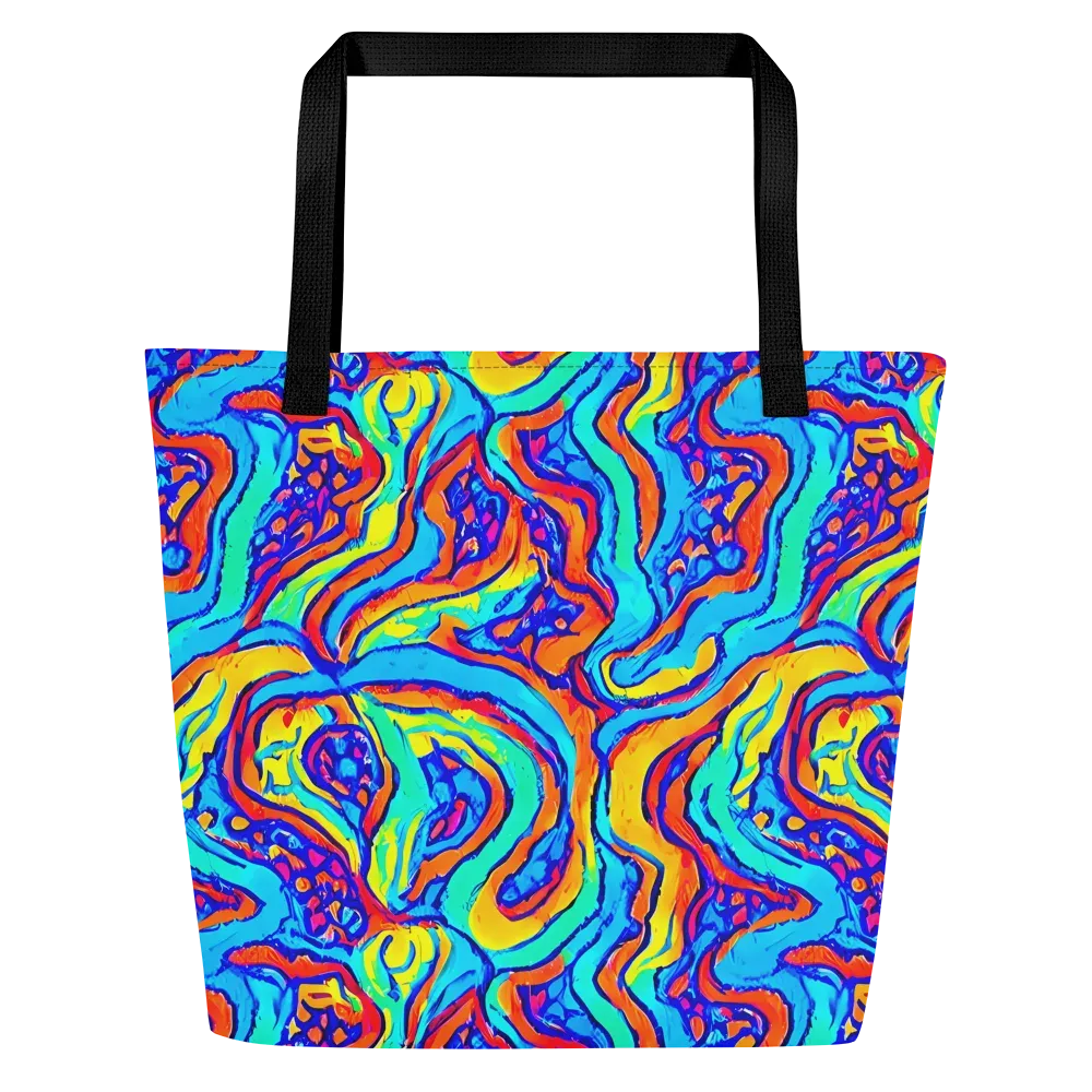 Tangerine Tempest on Large Tote Bag W/ Pocket — Front