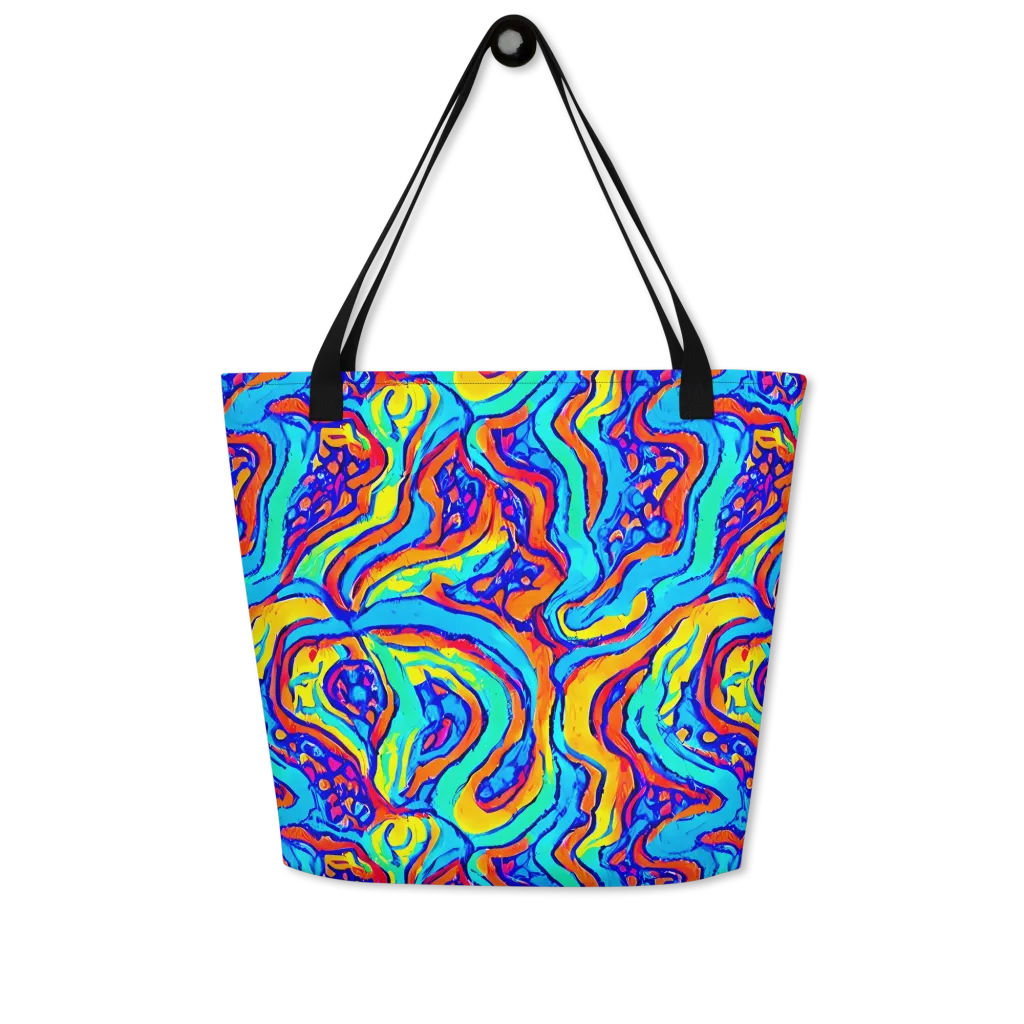 Tangerine Tempest on Large Tote Bag W/ Pocket — Front