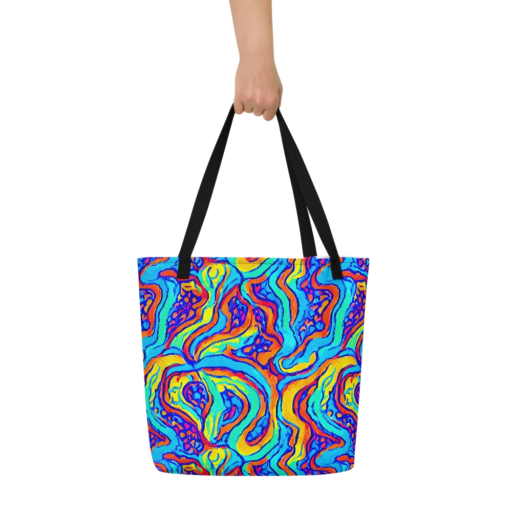 Tangerine Tempest on Large Tote Bag W/ Pocket — Front