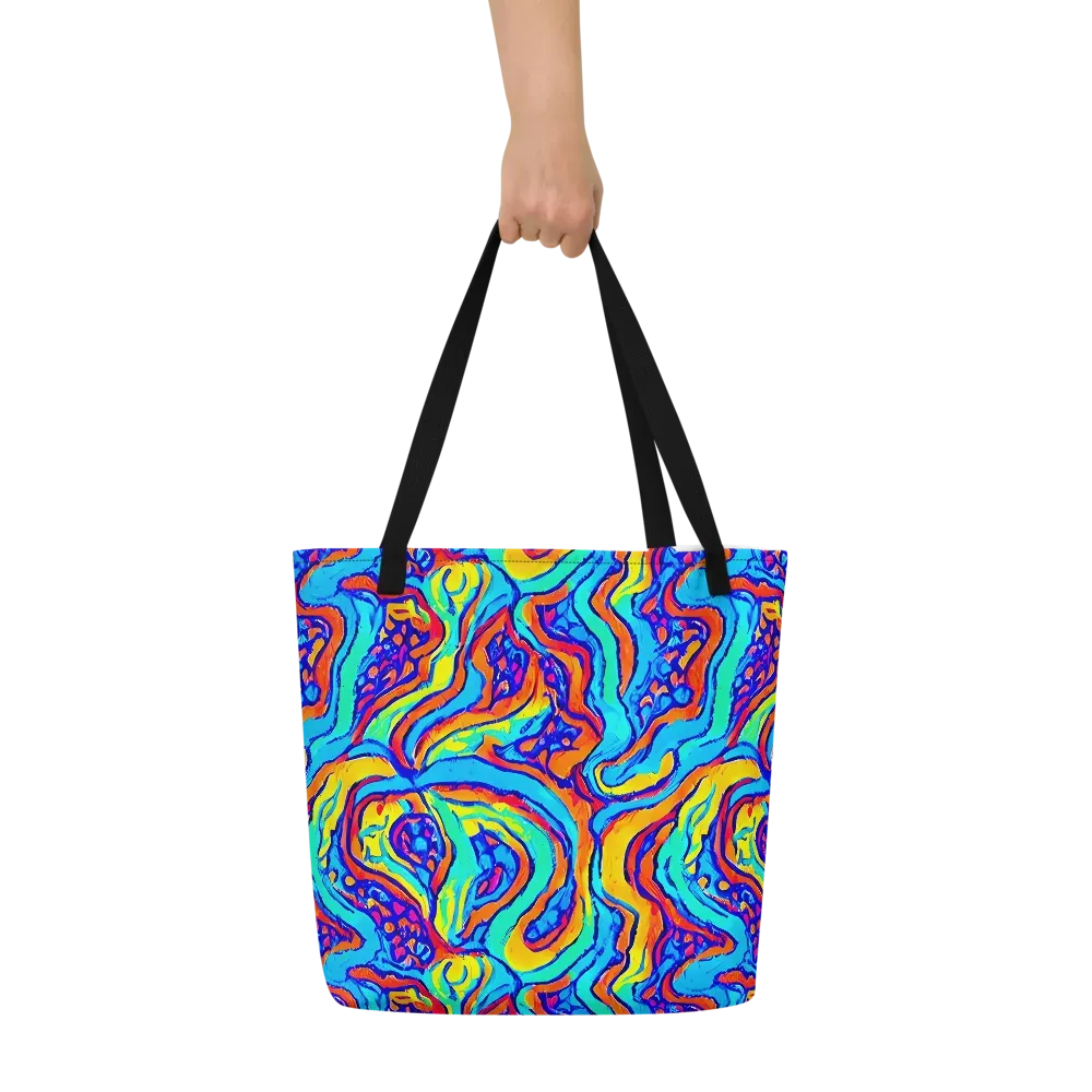 Tangerine Tempest on Large Tote Bag W/ Pocket — Front