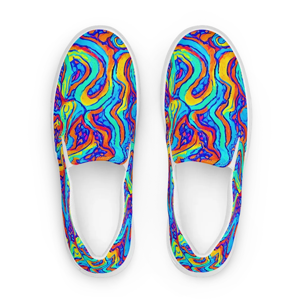 Tangerine Tempest on Women's Slip-On Canvas Shoes — Front