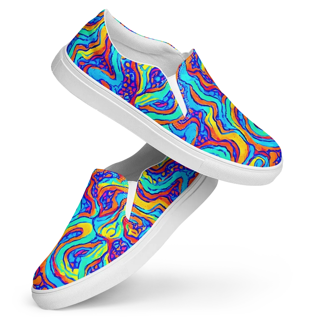 Tangerine Tempest on Women's Slip-On Canvas Shoes — Front