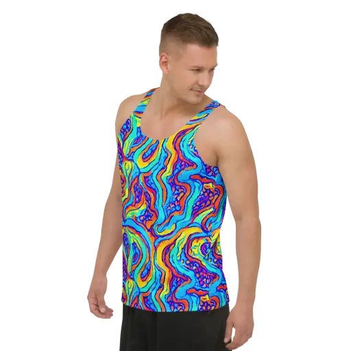 Tangerine Tempest on a Men's Tank Top