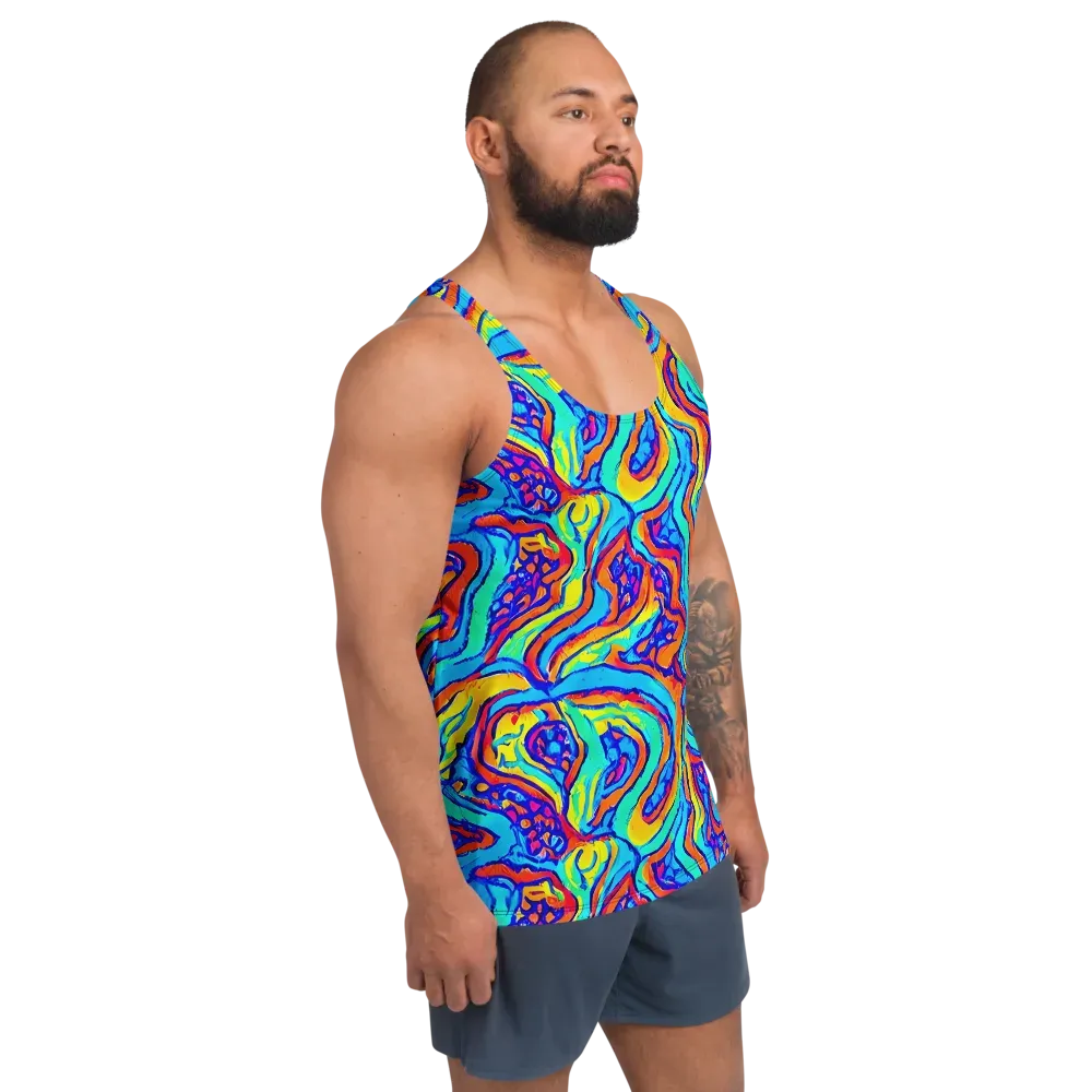 Tangerine Tempest on Men's Tank Top — Right Front