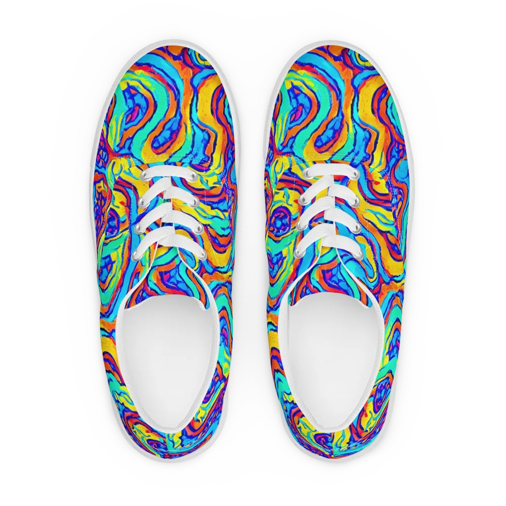 Tangerine Tempest on Men's Lace-Up Canvas Shoes — Front
