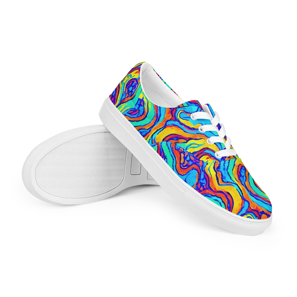 Tangerine Tempest on Men's Lace-Up Canvas Shoes — Right Front