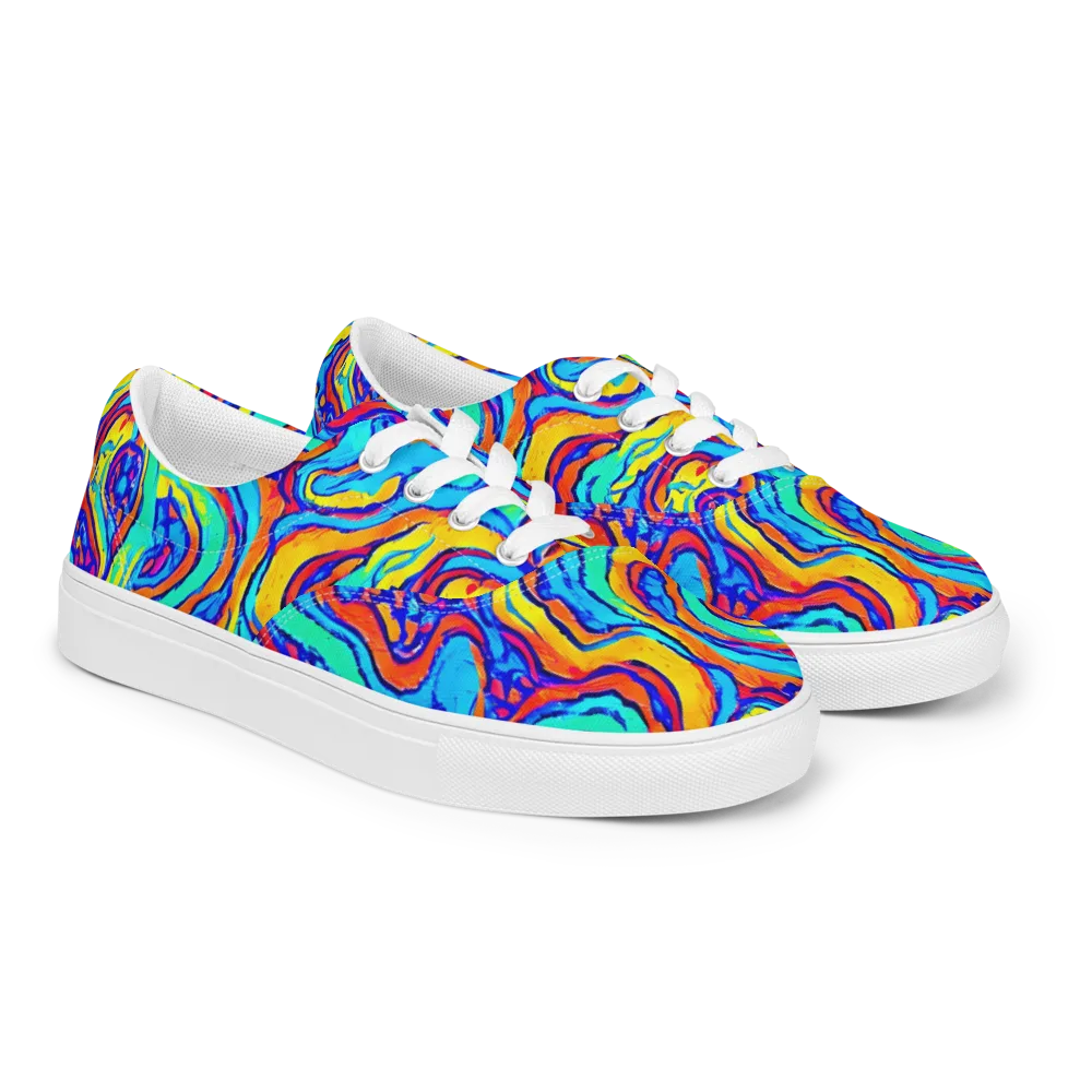 Tangerine Tempest on Men's Lace-Up Canvas Shoes — Right Front