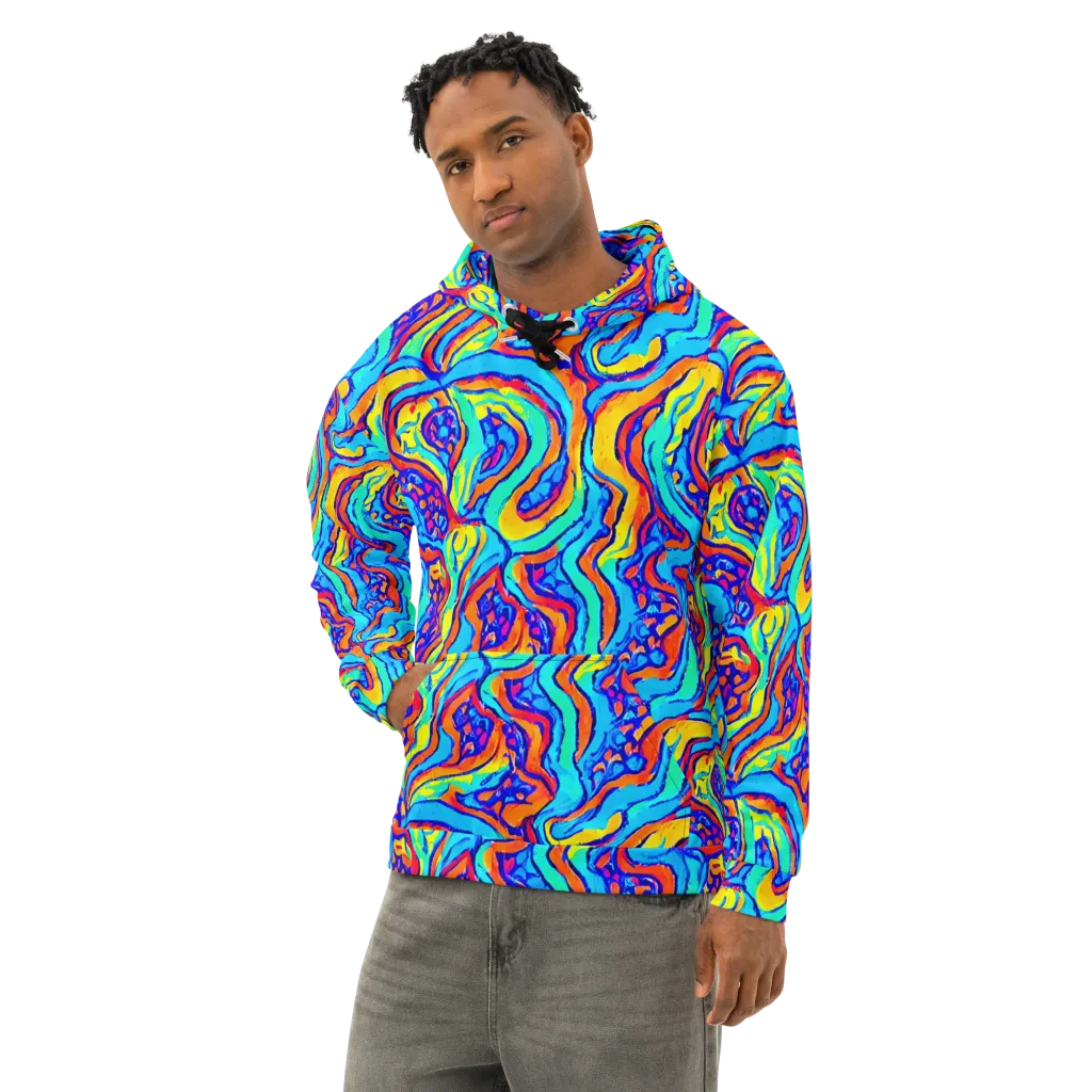Tangerine Tempest on Cotton Hoodie — Left Front