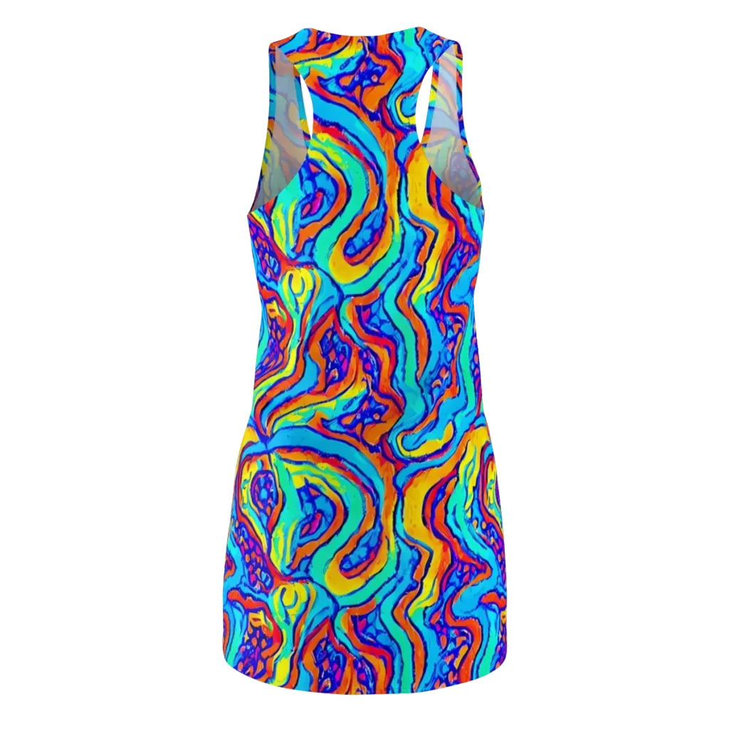 Tangerine Tempest on Racerback Dress — Back